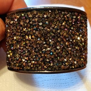 Paparazzi black multi-colored stone cuff.